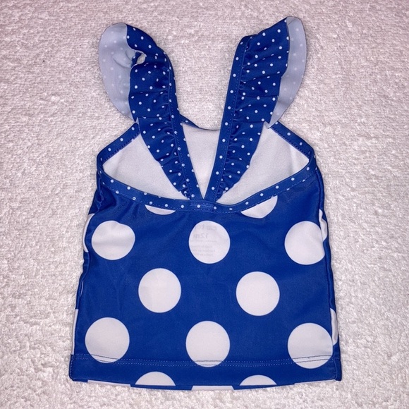 Carters 12m two piece polka dot bathing suit girls blue white - Picture 4 of 6
